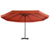Outdoor Umbrella with Portable Base Terracotta